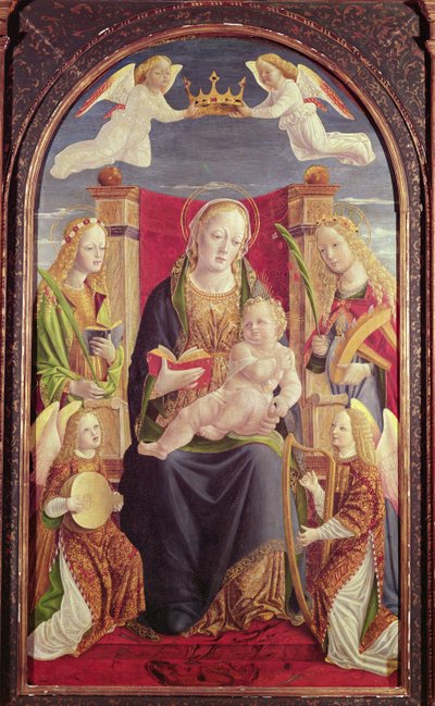 Madonna e Bambino con Angeli Musicisti, c.1490-1500 da Lombard School